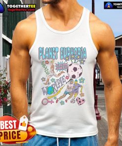 Colorful retro tank top for women's soccer featuring Nice Planet Euphoria design, perfect for sporty casual wear.