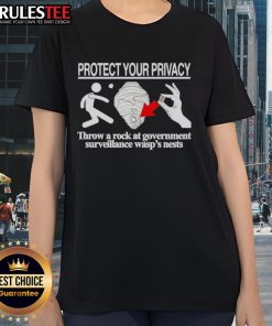 Nice Protect Your Privacy Throw A Rock At Government Ladies Tee featuring a bold graphic design for privacy advocates.
