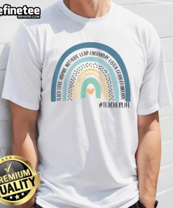 Colorful 'Nice Rainbow Teacher Love Inspire Lead Motivate' T-Shirt design for educators, celebrating teaching and motivation.
