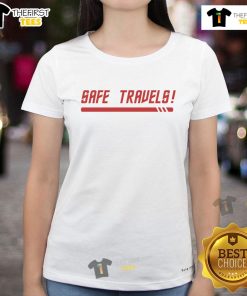 Stylish traveler wearing a nice red shirt, perfect for ladies' casual outings and adventures.