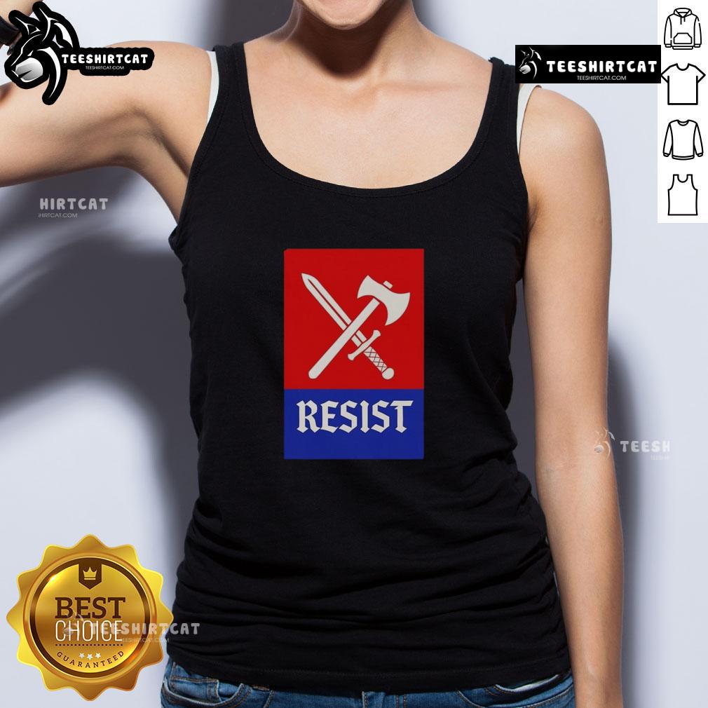 Nice Resist Mayah Sommers Young Queen Of Scots Tank Top Alt Text: Young Queen of Scots tank top by Mayah Sommers featuring a stylish design, perfect for fashion-forward fans.