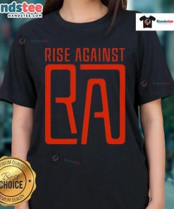 Nice Rise Against RA Logo Ladies Tee featuring a stylish design for fans of the band, perfect for casual wear.