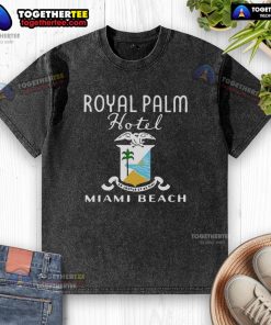Nice Royal Palm Hotel logo on a washed t-shirt, featuring a stylish design perfect for casual wear.