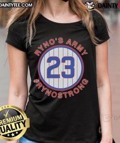 Nice Ryne Sandberg Ryno Strong Ladies Tee featuring a stylish design for fans of Ryne Sandberg and baseball apparel.