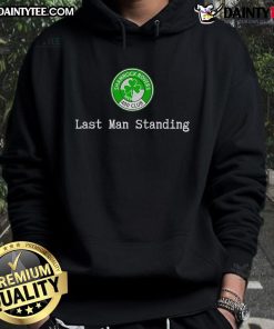 Alt Text: Nice Shamrock Rovers Member 400 Club Last Man Standing Hoodie in green, perfect for fans of the team.