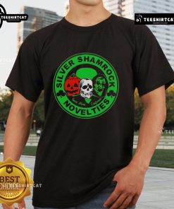 Nice Silver Shamrock Novelties Halloween Character T-Shirt featuring iconic Halloween designs for festive celebrations.