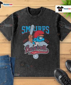 Nice Smurf Baseball Home Run Since 1958 washed t-shirt featuring a playful Smurf design in vibrant colors.
