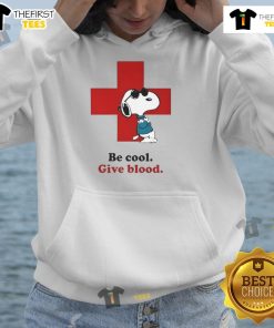 Alt Text: Snoopy American Red Cross hoodie in vibrant colors, showcasing a playful design perfect for fans and charity supporters.
