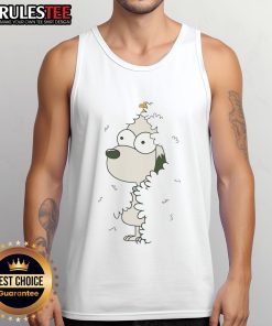 Snoopy and Woodstock graphic on a Bush X Simpsons tank top, perfect for casual summer wear.
