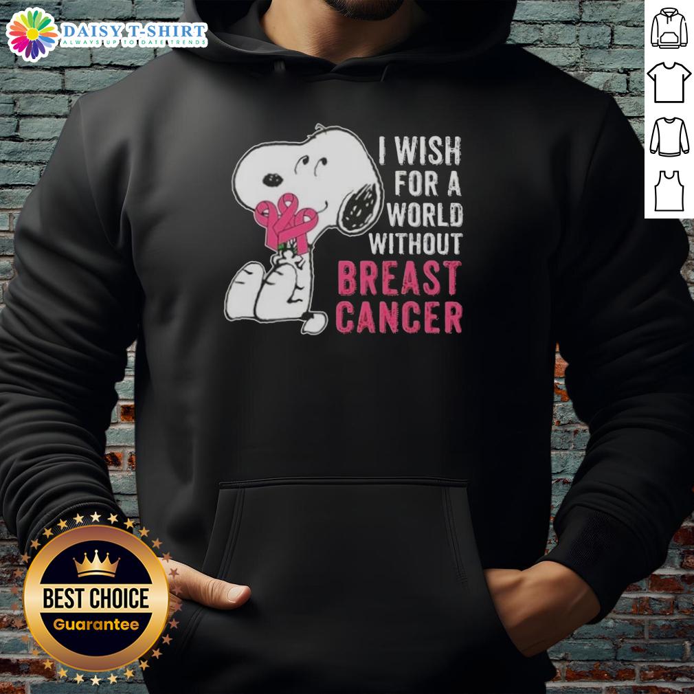 Nice Snoopy I Wish For A World Without Breast Cancer Hoodie Nice Snoopy I Wish For A World Without Breast Cancer Hoodie featuring Snoopy and a heartfelt message for breast cancer awareness.