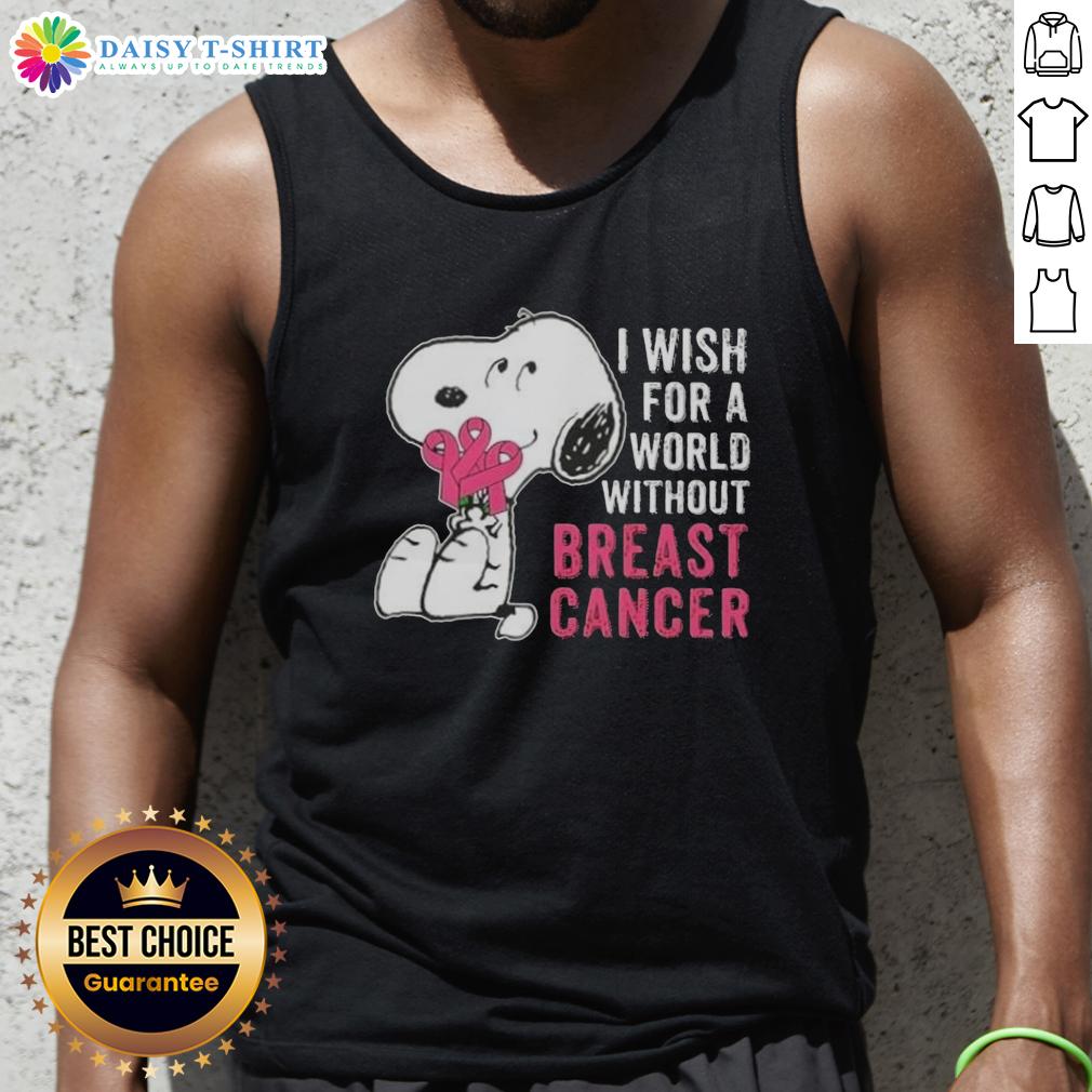 Nice Snoopy I Wish For A World Without Breast Cancer Tank Top Nice Snoopy 'I Wish For A World Without Breast Cancer' tank top in vibrant colors, promoting breast cancer awareness.