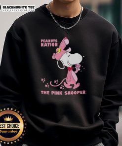 Pink Snoopy Peanuts Nation sweatshirt featuring a playful Snoopy design, perfect for fans of the classic comic.