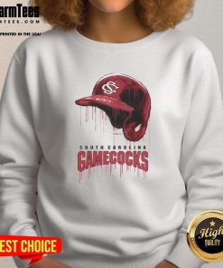 Alt Text: Nice South Carolina Gamecocks dripping baseball helmet sweatshirt, perfect for fans showcasing team spirit and style.
