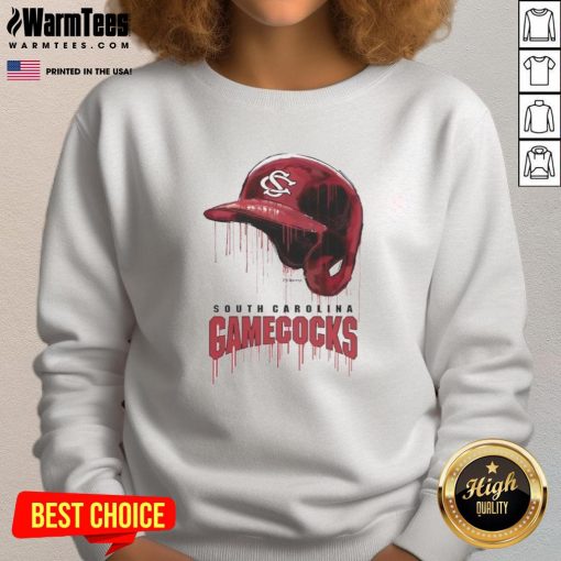 Alt Text: Nice South Carolina Gamecocks dripping baseball helmet sweatshirt, perfect for fans showcasing team spirit and style.