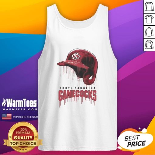Nice South Carolina Gamecocks dripping baseball helmet tank top featuring bold team colors and stylish design.