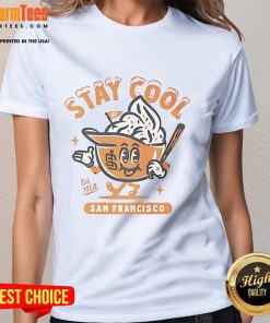 Nice Stay Cool San Francisco Est 1958 Ladies Tee featuring vintage design and comfortable fit for trendy women.