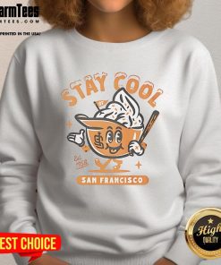 Nice Stay Cool San Francisco Est 1958 Sweatshirt in navy blue, featuring a classic vintage design and comfortable fit.