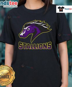 Nice Steeplechase Stallions Fade Ladies Tee featuring a stylish design, perfect for horse racing enthusiasts.