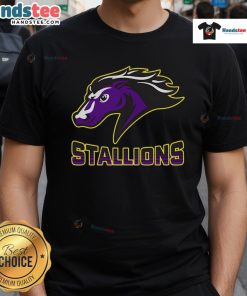Nice Steeplechase Stallions Fade T-Shirt featuring a stylish design for horse racing enthusiasts.