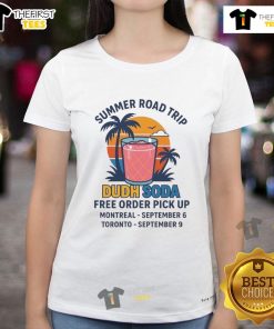 Nice Summer Road Trip Dudh Soda Ladies Tee showcasing a vibrant design perfect for summer adventures.