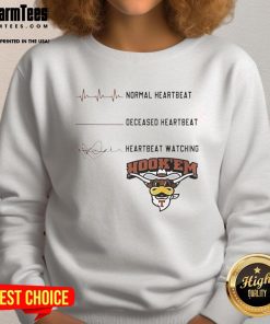Nice Texas Longhorns NCAA Heartbeat Watching Match Bull Sweatshirt for fans, featuring vibrant team colors and logo.