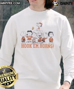 Nice Texas Longhorns Snoopy and Friends Hook 'Em Horns sweatshirt featuring vibrant graphics and cozy design.