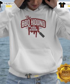 Nice the BBQ Hound with Patrick Netherton wearing a 2025 hoodie, showcasing a fun barbecue moment.