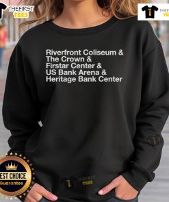 Nice The Big Arena on the River sweatshirt featuring a vibrant design and cozy fit, perfect for casual outings.