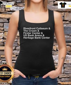 Nice The Big Arena on the River tank top featuring vibrant design and scenic landscape, perfect for summer outfits.