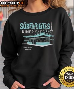 Nice The Surfrajettes Diner Easy As Pie Toronto ON sweatshirt featuring retro design and vibrant colors.
