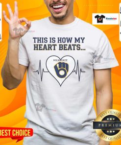 Nice This Is How My Heart Beats Milwaukee Brewers T-Shirt featuring a stylish design for passionate fans.