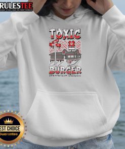Cozy hoodie featuring the Nice Toxic Burger restaurant logo in Springfield, Oregon, perfect for burger lovers.