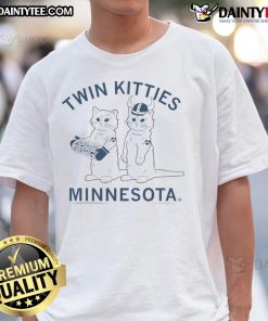 Adorable twin kitties featured on a Minnesota cat T-shirt, perfect for feline lovers and cat enthusiasts.