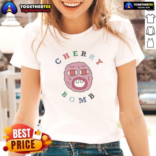 Ladies tee featuring Tyler The Creator Cherry Bomb design, showcasing vibrant colors and unique graphic artwork.