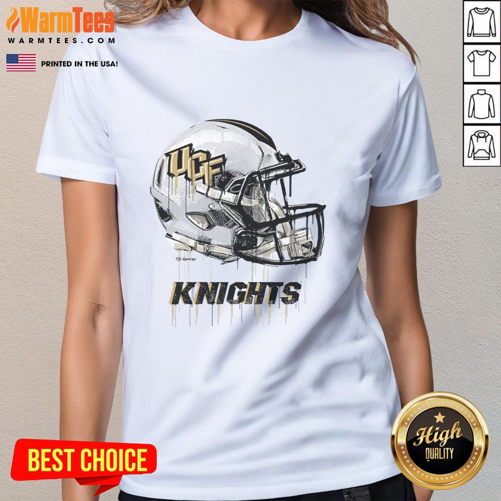 Nice Ucf Knights Dripping Football Helmet Ladies Tee Alt Text: UCF Knights dripping football helmet graphic on a stylish ladies tee, perfect for fans and casual wear.