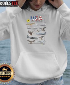 Cozy hoodie featuring stunning wildlife of North America, showcasing birds of prey and planes, perfect for nature lovers.