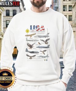 Stylish Nice USA Planes Wildlife of North America Birds of Prey Sweatshirt featuring striking bird designs.