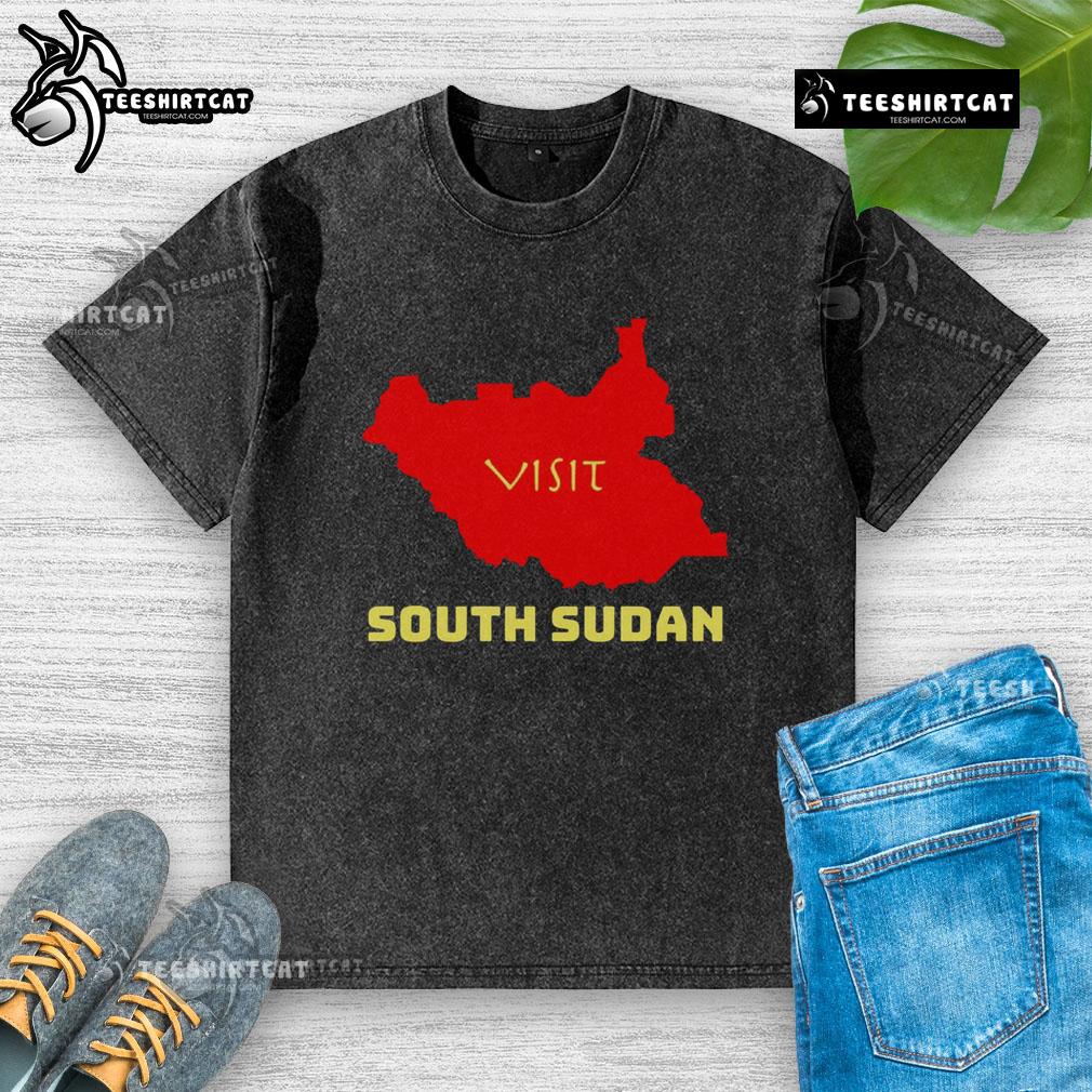 Nice Visit South Sudan Washed T Shirt Nice Visit South Sudan washed t-shirt featuring vibrant colors and unique design, perfect for travel enthusiasts.