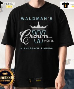 Nice Waldmans Crown Hotel Miami Beach T-Shirt featuring vibrant graphics and a stylish design perfect for beach lovers.