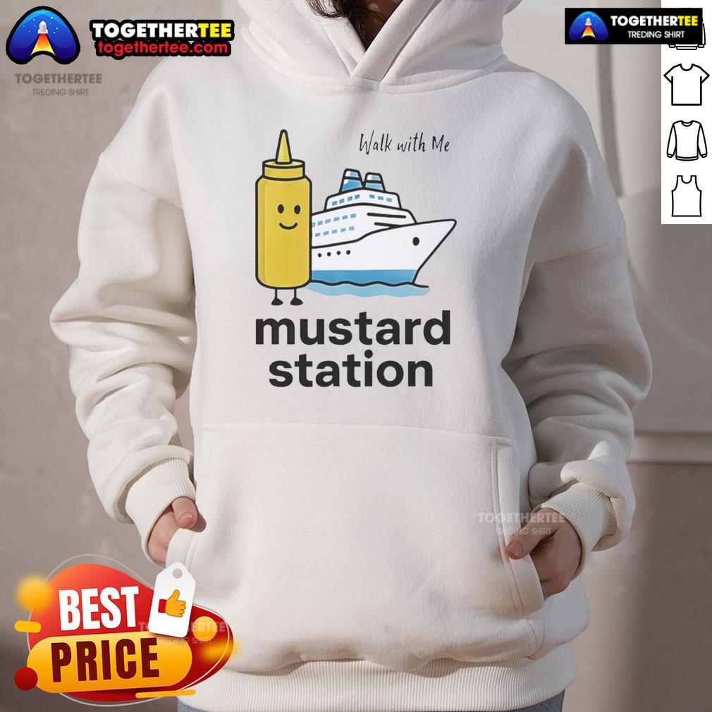 Nice Walk With Me Mustard Station Hoodie Stylish Mustard Station Hoodie showcased in a cozy outdoor setting, perfect for a nice walk with me.