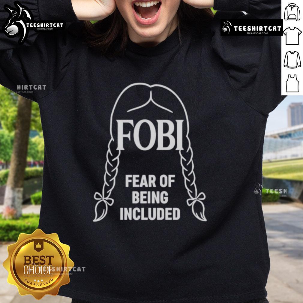 Nice Wednesday Addams Fobi Fear Of Being Included Sweatshirt Wednesday Addams-inspired FOBI sweatshirt featuring a stylish design perfect for fans of unique fashion and pop culture.