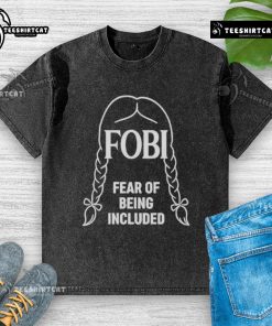 Alt Text: Nice Wednesday Addams FOBI Fear of Being Included washed t-shirt design featuring iconic character art.