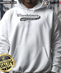 Nice Wisenheimers Widdis or Against Us Est 1995 hoodie in black, featuring bold text and a stylish design.