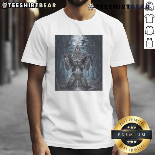 Alt Text: Nice Wolf Ripping Halloween Character Horror Graphic T-Shirt featuring a fierce wolf design perfect for spooky season.