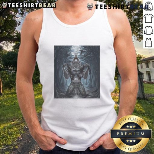 Alt Text: Nice wolf ripping Halloween character graphic tank top for horror fans, perfect for spooky season style.