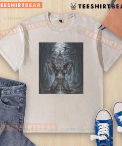 Alt Text: Halloween-themed graphic t-shirt featuring a wolf ripping design, perfect for horror enthusiasts.