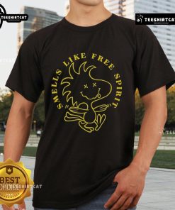 Nice Woodstock Smells Like Free Spirit T-Shirt featuring vibrant colors and retro design, perfect for music festival lovers.