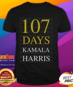 Official 107 Days Of Hope Kamala Harris Appreciation T-shirt featuring bold graphics and vibrant colors for supporters.