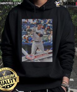 Official 2017 Topps Baseball Update Aaron Judge Yankees hoodie featuring team logo and player name on the front.