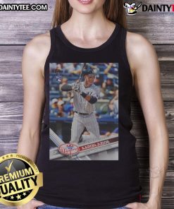 Official 2017 Topps Baseball Update Aaron Judge Yankees tank top featuring vibrant graphics and team colors.